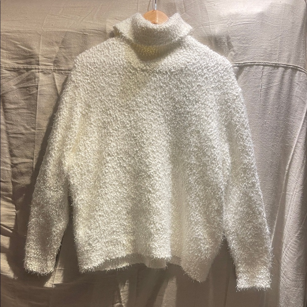 Elegant White Turtleneck Sweater